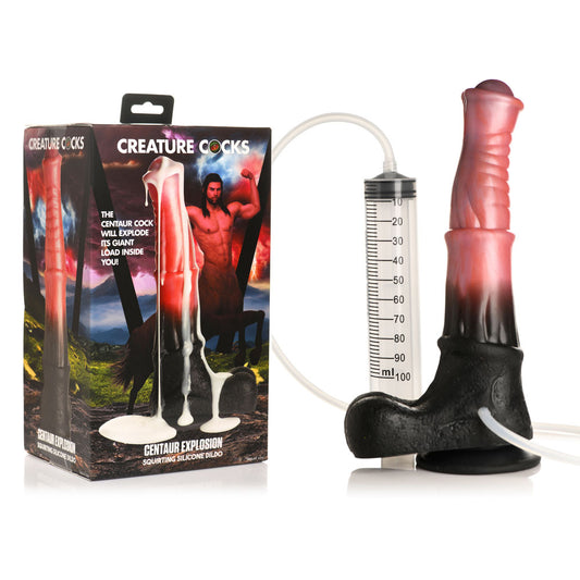 Creature Cocks Centaur Explosion - Pink/Black 24.5 cm Squirting Fantasy Dildo